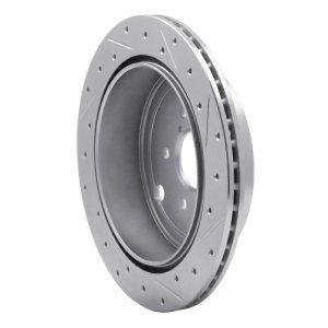 Toyota FR-S Brake Rotor (1) - Rear Left - R1 Concepts - Drilled & Slotted - Silver - `10-`25